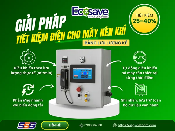 Giải pháp tiết kiệm điện cho máy nén khí Ecosave giảm 25–40% điện năng